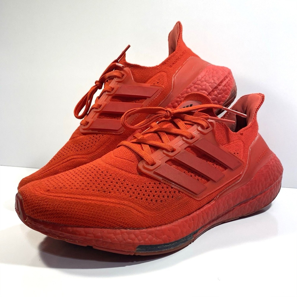 Adidas Mens Size 10 Ultraboost 21 Vivid Red FZ1922 Triple Red Running Shoes